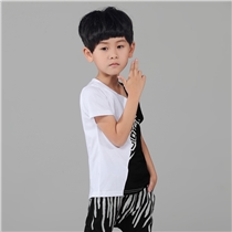 小熊迪维2015夏装新款童装男童短袖T恤儿童纯棉韩版拼接上衣